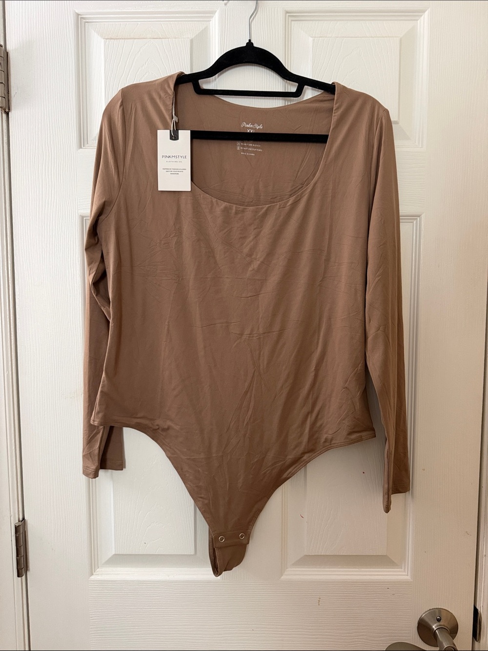 Tan brown smooth bodysuit sz XXL
